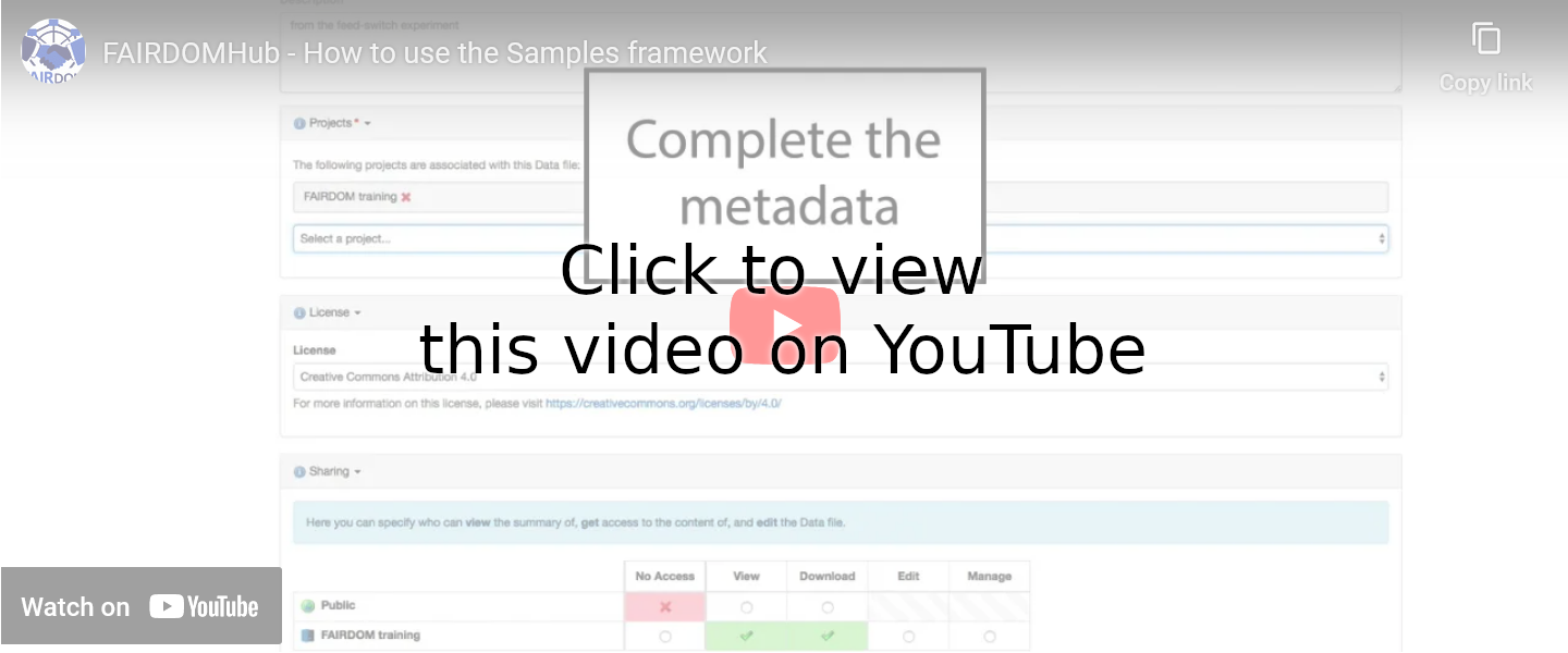 Watch on Youtube: How to use the Samples framework
